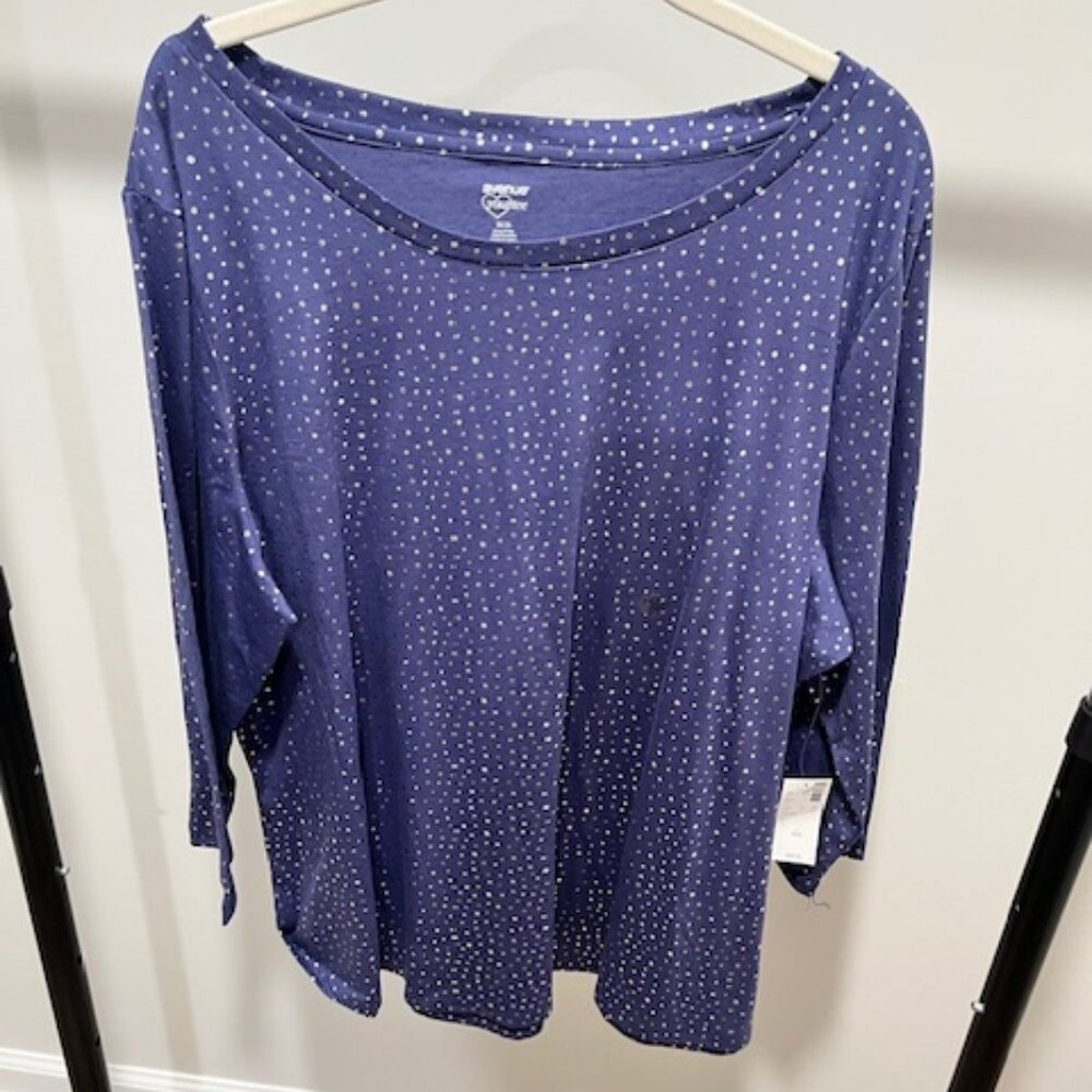 Midnight Glimmer Polka Dot Top